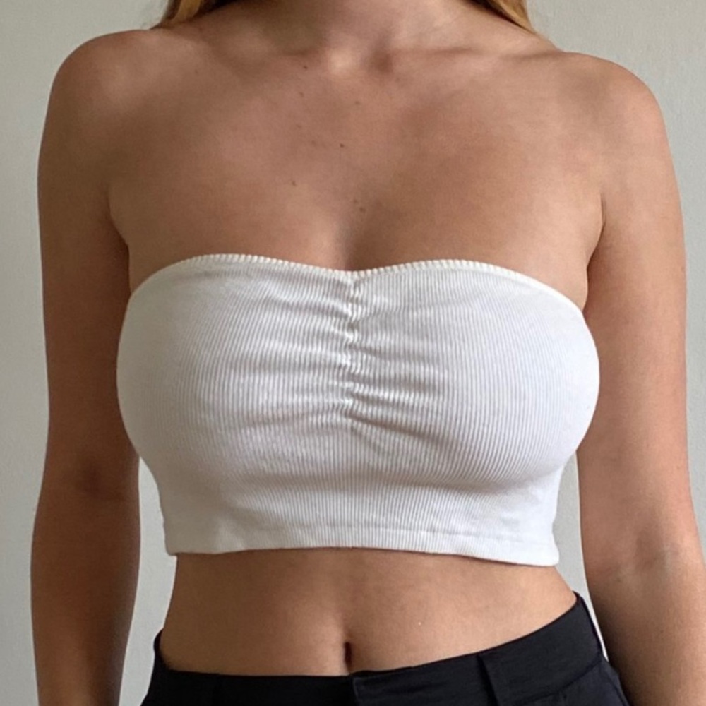 White ribbed tube top